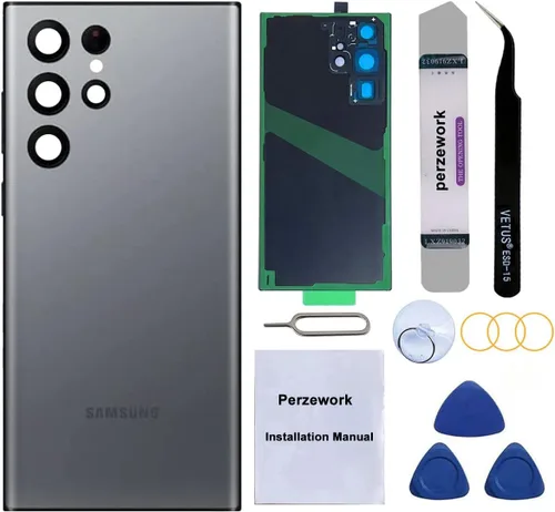 Miniatura 11 de Reemplazo de cristal trasero trasero para Samsung Galaxy S22 Ultra 6.8 pulgadas 5G con kit de herramientas de reparación y adhesivo preinstalado