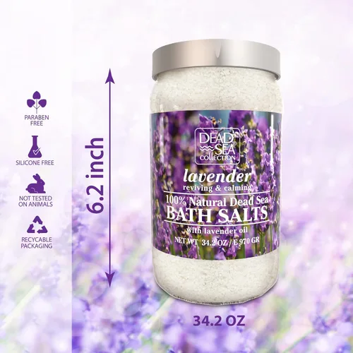 Miniatura 3 de Dead Sea Collection Sales de baño con almendra y vainilla – Sal pura del Mar Muerto y aceite de almendras dulces – Nutritiva calmante y relajante