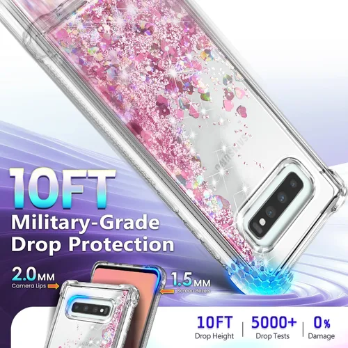 Miniatura 262 de NGB - Funda de teléfono diseñada para Samsung Galaxy S9+ Plus, morado/azul, con purpurina líquida para mujeres y niñas, con protector de pantalla