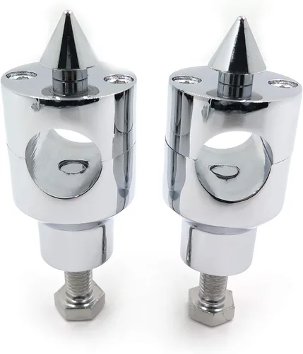 SMT-Shorty Spike - Elevador de manillar redondo de 1 pulgada compatible con Harley Kawasaki Suzuki Yamaha Honda Chrome [B00V2ZK5OS] Cromado