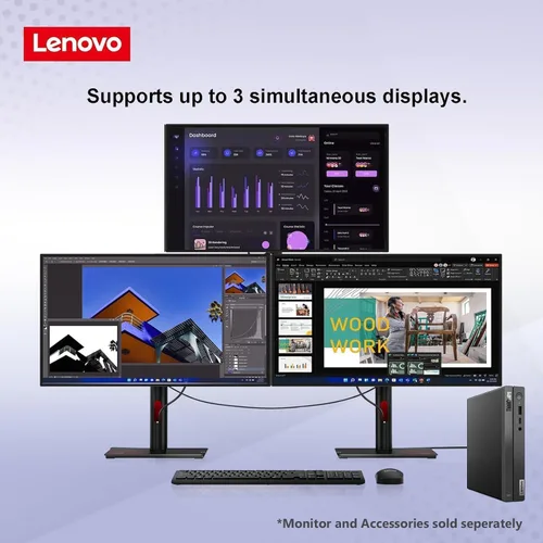 Miniatura 7 de Lenovo ThinKCentre neo 50q Gen 4 Tiny 1L Business Mini computadora de escritorio, 13ª generación Intel 8-Core i5-13420H (Beat i7-1355U), 8 GB DDR4