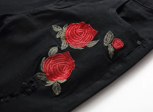 Miniatura 3 de Baylvn Pantalones de mezclilla para hombre, rasgados, desgastados, rectos, ajustados, casuales, a la moda