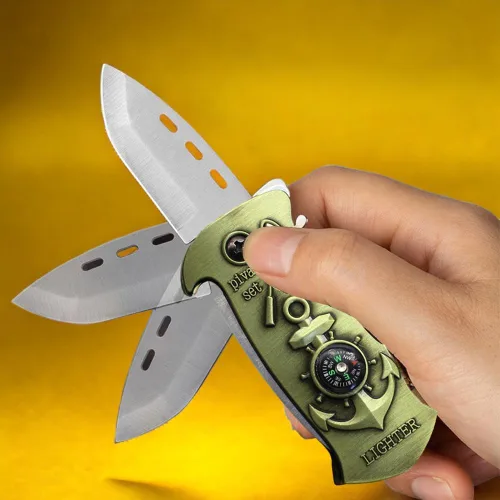 Miniatura 2 de Fun Compass - Encendedor multifuncional a prueba de viento, encendedor creativo de paso, encendedor de butano recargable, inflable, fresco, regalo
