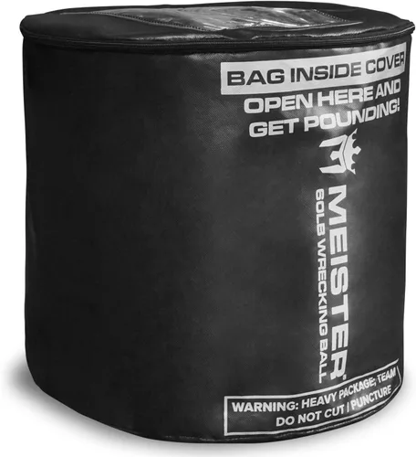 Miniatura 5 de Meister Bolsa pesada de bola de demolición llena de 60 libras para boxeo y MMA - Negro