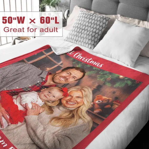 Miniatura 5 de Yofair envía al día siguiente, manta personalizada con foto, regalos personalizados para mamá, papá, manta con foto personalizada, regalos