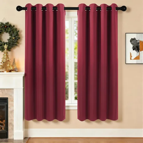 Miniatura 117 de Cortinas de oscurecimiento de habitación de 45 pulgadas de largo para dormitorio y sala de estar, cortinas térmicas aislantes con ojales