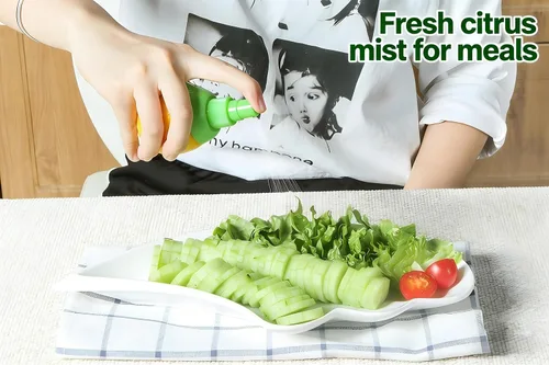 Miniatura 7 de Paquete de 2 pulverizadores de jugo de limón, jugo de naranja manual en aerosol cítrico para sabor fresco, exprimidor de limón para ensalada