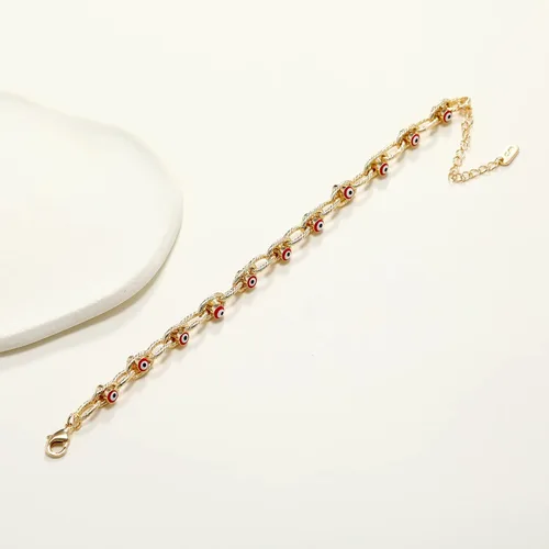 Miniatura 4 de sineed Pulsera de mal de ojo chapado en oro de 14 quilates, joyería de moda, ajustable, de buena suerte, pulsera de cadena de acero inoxidable