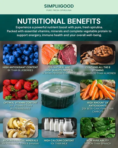 Miniatura 5 de Cubos de espirulina – Superalimento rico en proteínas y vitaminas con sabor natural – Vegano, sin gluten, nutriente Powerhouse Powerhouse cápsulas