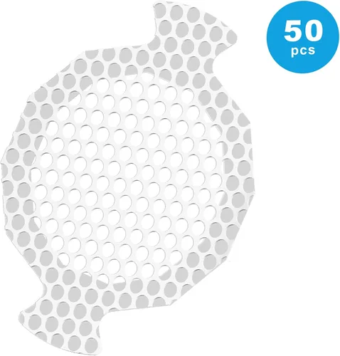Miniatura 9 de Calcomanías desechables de malla para drenaje de ducha, paquete de 50, atrapa cabello para ducha (blanco, 50 piezas) NRHC-01