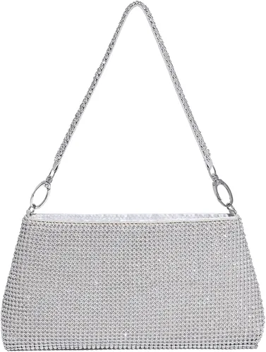 Miniatura 5 de YUWITA Bolso de noche con diamantes de imitación para mujer