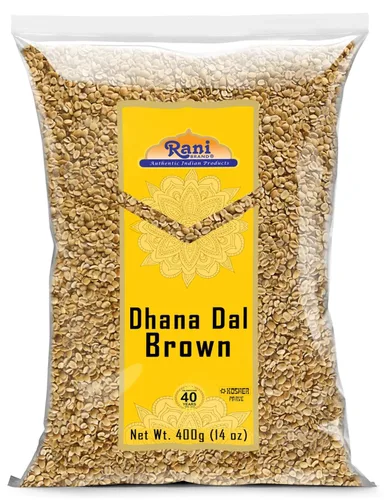Miniatura 12 de Rani Dhana Dal (semillas de cilantro tostado) Amarillo 14 oz (400 gm) ~ Todo natural Vegano Sin colores Apto para gluten Sin OMG Kosher