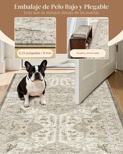 Miniatura 6 de Madane Tapete lavable de 2 x 10 pies para pasillo, cocina, recibidor, clásico, suave, antideslizante para interiores, casa de campo, baño, sala