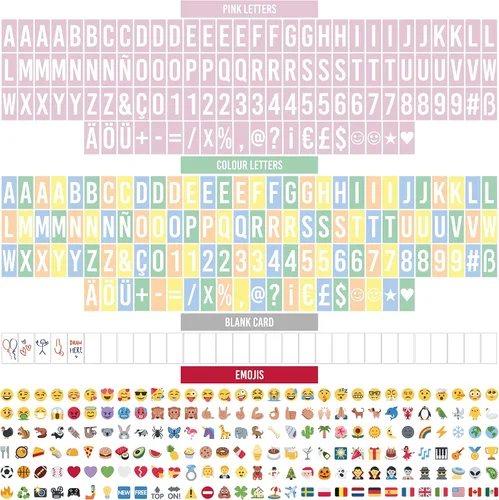 Miniatura 4 de BONNYCO Caja de luz rosa estilo cinematográfico con 400 letras, emojis, 2 marcadores. Caja de luz LED para decoración de hogar y oficina, cartel