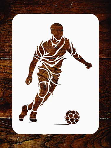 Miniatura 2 de Plantillas para paredes: Plantilla de fútbol, 6.5 x 9 pulgadas (M) - Pared decorativa para jugador de fútbol