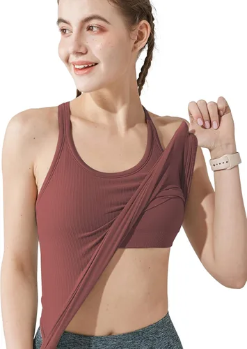 Miniatura 98 de sphinx cat - Camiseta corta de entrenamiento para mujer, camiseta sin mangas, acanalada, con espalda cruzada y brasier integrado