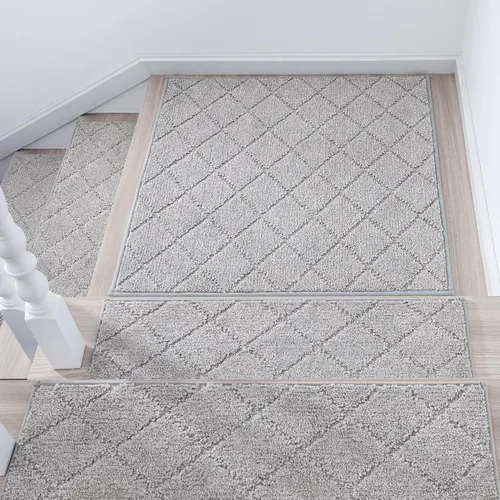Miniatura 21 de COSY HOMEER - Alfombra antideslizante para esquinas de peldaños interiores, alfombras de escaleras para despegues resistentes al deslizamiento