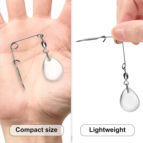 Miniatura 4 de Sumind 40 piezas de cuchillas giratorias de pesca, cebo giratorio, cucharas lisas, plataformas, cucharas de pesca, cuchillas, señuelos accesorios