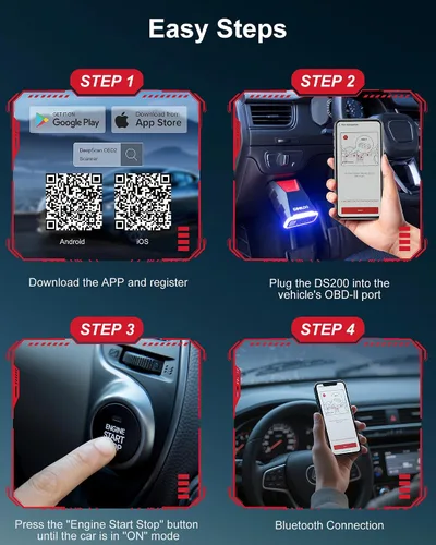 Miniatura 9 de GOOLOO DEEPSCAN DS200 OBD2 Escáner Herramienta de Diagnóstico, Bluetooth Inalámbrico Diagnósticos de Todos los Sistemas para iOS y Android, Control