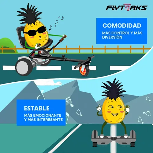 Miniatura 7 de Flytraks K2 Go Kart - Scooter autoequilibrante con absorción de impactos traseros, accesorio de asiento de scooter de equilibrio para neumáticos