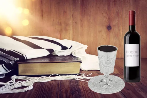 Miniatura 2 de Taza alta de Kidush con diseño de Jerusalén en la pierna, copa chapada en plata de primera calidad, copa de Shabat y Havdalah, Judaica Shabbos