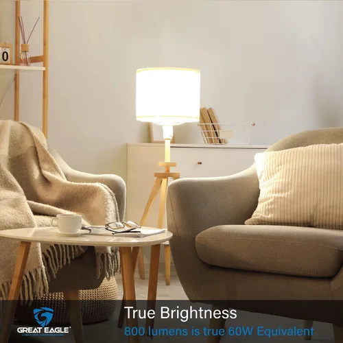 Miniatura 8 de Great Eagle - Bombillas LED A19 equivalentes a 60 W, certificación UL, luz blanca fría de 4000 K, 9 W no regulable, 800 lúmenes (paquete de 6)