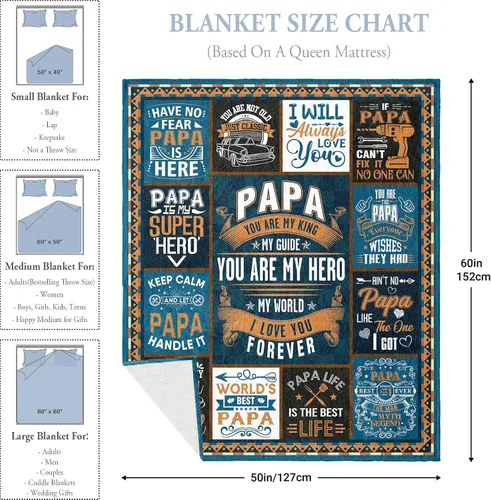 Miniatura 4 de Regalos para papá de nietos, regalos para papá manta de 60 x 50 pulgadas, regalos para el mejor papá de la historia, regalos de papá de nieta, ideas