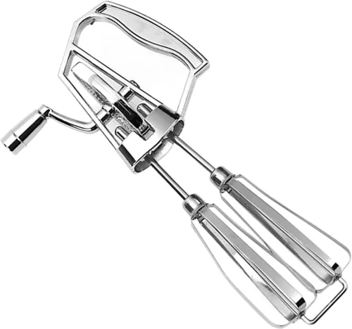 Miniatura 6 de Batidor de huevos, batidor manual de huevos de acero inoxidable con cabezales giratorios dobles para batir y hornear eficientes