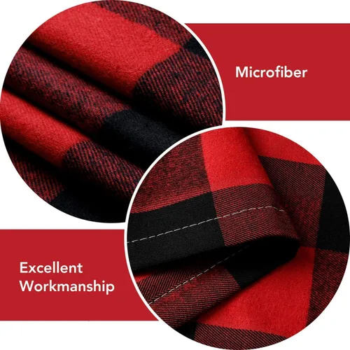 Miniatura 3 de Cortinas navideñas de búfalo rojo de 50 pulgadas, 2 paneles, cortinas de oscurecimiento con ojales rojos y negros para dormitorio, sala de estar