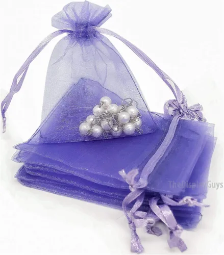 Miniatura 25 de TheDisplayGuys - Paquete de 48 bolsas de regalo de organza transparente negra de 2 x 2-3/4 pulgadas con cordón, bolsas de regalo para joyas, bolsas