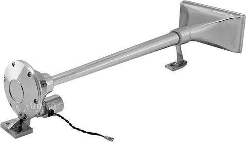 Miniatura 5 de Vixen Horns Bocina de tren para barco/camión/automóvil. Bocina de aire impermeable cromada doble trompeta + cubierta. Db súper fuerte. Acabado