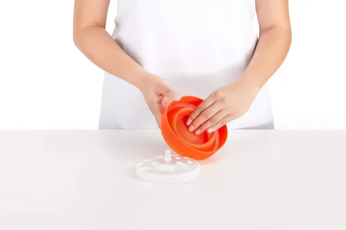 Miniatura 9 de Lékué - Mini máquina para hacer palomitas de maíz para microondas, talla XS, color rojo, tazón de palomitas emergente rápido y saludable, sirve