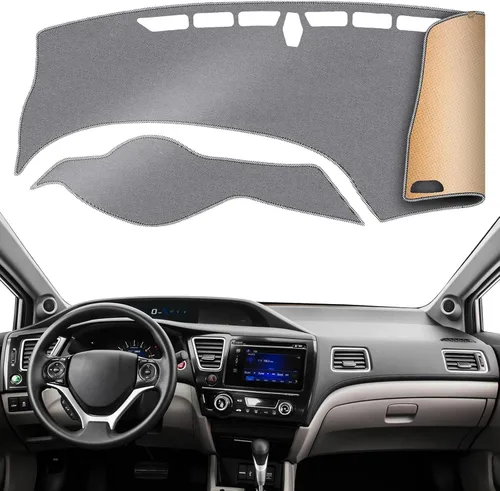 Miniatura 30 de Cubierta de tablero Tapete de salpicadero Compatible con Ho-nda Civic 2015-2012 (para transmisión izquierda), tapete de salpicadero para coche