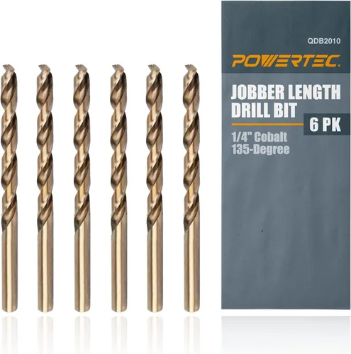 Miniatura 9 de POWERTEC Brocas de cobalto de 1/16 pulgadas, paquete de 12 unidades, 1-3/4 pulgadas de longitud, brocas M35 HSS Jobber con punta de 135°