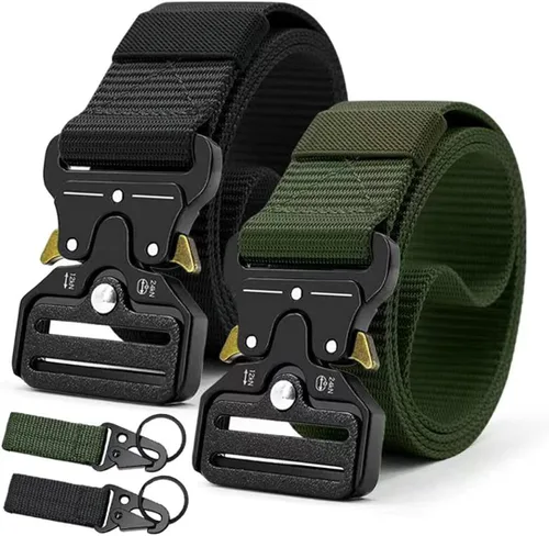 Miniatura 22 de DOOPAI Cinturón táctico para hombre, tela militar de nailon negro con hebilla de liberación rápida, ideal para el trabajo, senderismo 21-1 Negro