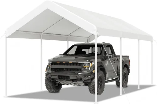 Miniatura 11 de Aoxun - Cochera portátil y resistente de 10x20 pies con toldo y resistencia al viento, tienda para auto al aire libre con dosel resistente a