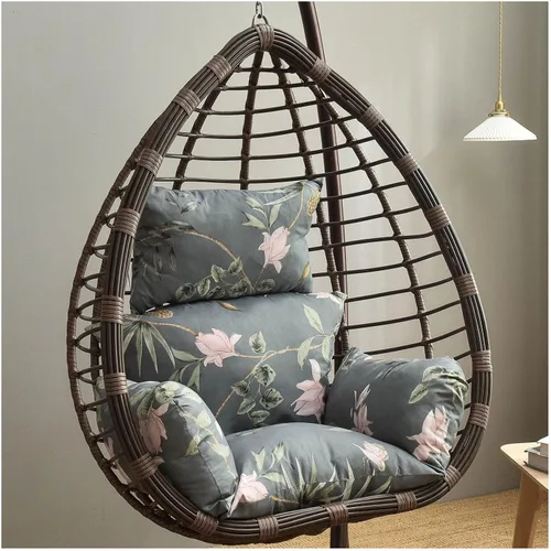 Miniatura 11 de ZTGL Cojines para silla de huevo, cojín para silla de huevo, cojín grueso para interiores y exteriores, para patio, jardín, rojo vino