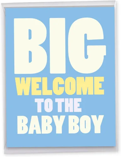 Miniatura 13 de NobleWorks, Divertida tarjeta de felicitación para bebé, tarjeta de embarazo con sobre, de todos nosotros (8.5 x 11 pulgadas), Big New Baby Congrats