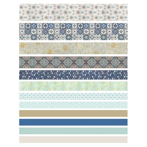 Miniatura 9 de Juego de 12 rollos de cinta Washi con varios patrones, suministros de manualidades para decoración de bricolaje y manualidades, estilo B