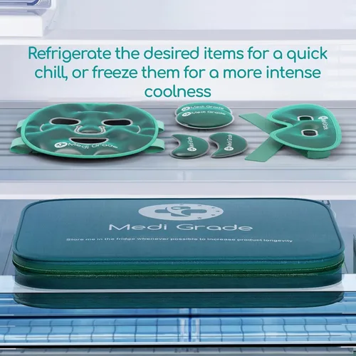 Miniatura 11 de Medi Grade Máscara facial de hielo refrescante y máscara de ojos refrescante para ojos hinchados y alivio de la migraña. Paquete de hielo facial
