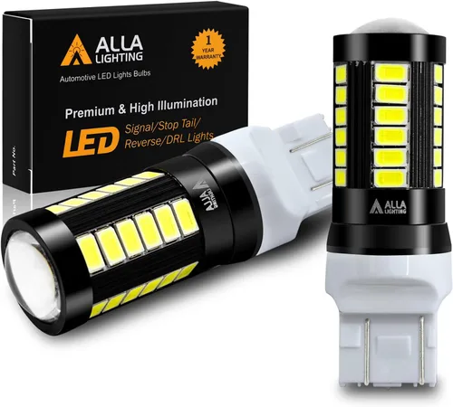 Alla Lighting 7440 7443 - Bombillas LED T20 de 2800 lm, blancas para luz de reversa/señal/freno, cola/DRL, 7444 7443LL 7441 W21W, 6000 K xenón,