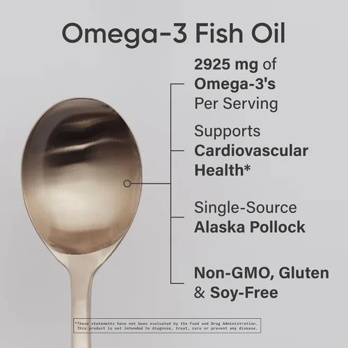Miniatura 2 de Sports Research® Aceite de Pescado Omega-3, Botella de Vidrio de 8 oz - 4685mg de Aceite de Pescado de Abadejo de Alaska Capturado Silvestre por
