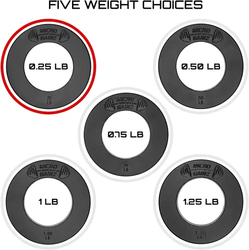 Miniatura 4 de Micro Gainz Calibrated Fractional Weight Plate Set of 2 Plates, Choose Set (.25LB-1.25LB), Designed for Olympic Barbells for Strength Training &