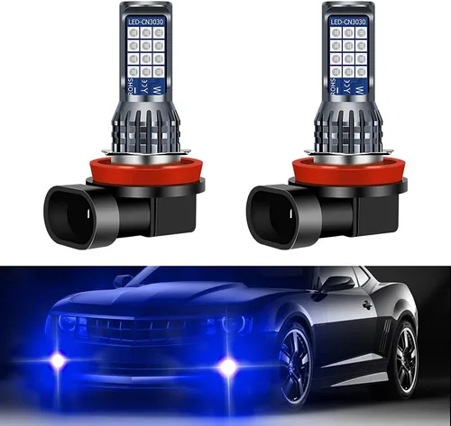Miniatura 11 de 2 bombillas LED H8 H9 H11 antiniebla de limón verde, 24 LED 3030 chips superbrillantes, bombillas LED de repuesto DRL para automóviles, camiones