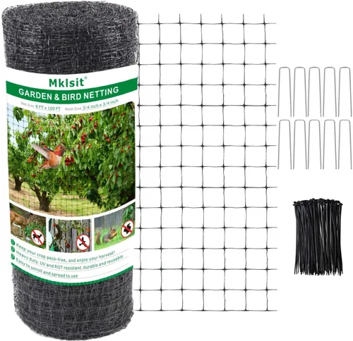 Mklsit Valla de malla para ciervos, 8 x 100 pies, red de jardín resistente para protección de jardín, árboles frutales, plantas vegetales contra