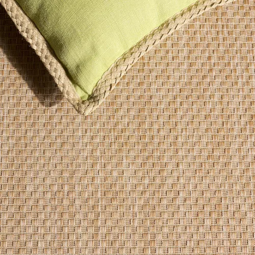 Miniatura 5 de SAFAVIEH Alfombra lavable al aire libre Courtyard Collection – 4' x 5'7", beige oscuro y beige, no desprende pelusa y fácil de limpiar, ideal
