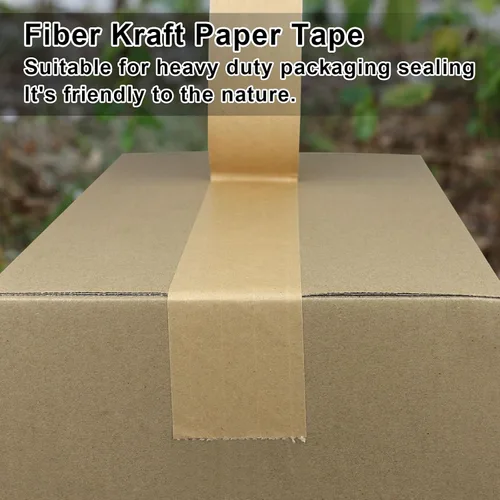 Miniatura 5 de BOMEI PACK Cinta de embalaje de papel reforzado de 2 pulgadas, cinta de envío de papel kraft autoadhesiva biodegradable, para embalaje resistente