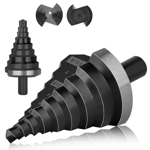Miniatura 6 de Brocas de taladro de paso, de 1/8" a 1/2", broca de cobalto, resistente para acero inoxidable, metal duro, madera, 13 pasos, 206