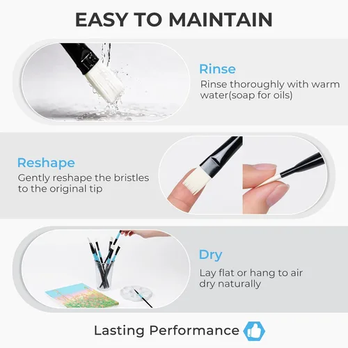 Miniatura 7 de Nicpro 12PCS Artist Paint Brush Set, Firm Synthetic Bristle Paint Brushes for Acrylic Painting & Oil, Flat Round Filbert Angle Bright Liner Brushes