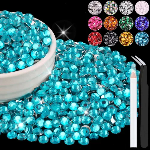 Miniatura 55 de 12000 diamantes de imitación de resina de 0.079 pulgadas a granel para manualidades (transparente), cristales deslumbrantes con parte trasera plana